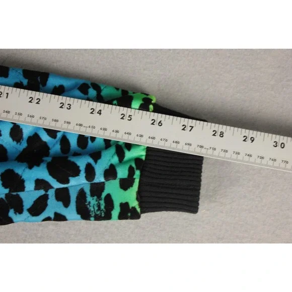 Versace‎ for H&M Leopard Tropical Baroque Cropped Bomber Jacket Blue Green US 6 - Picture 10 of 10